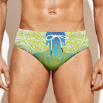 Colorful Buddha Lotus Print Men's Swim Briefs