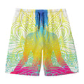 Colorful Buddha Lotus Print Men's Swim Trunks