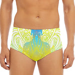 Colorful Buddha Lotus Print Men's Triangle Swim Briefs