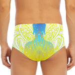 Colorful Buddha Lotus Print Men's Triangle Swim Briefs