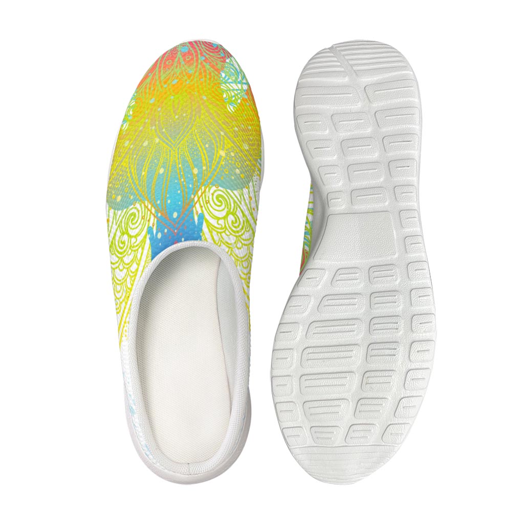 Colorful Buddha Lotus Print Mesh Casual Shoes