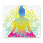 Colorful Buddha Lotus Print Mouse Pad