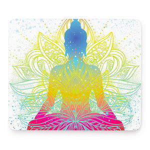 Colorful Buddha Lotus Print Mouse Pad