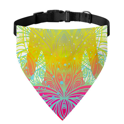 Colorful Buddha Lotus Print Over The Collar Dog Bandana