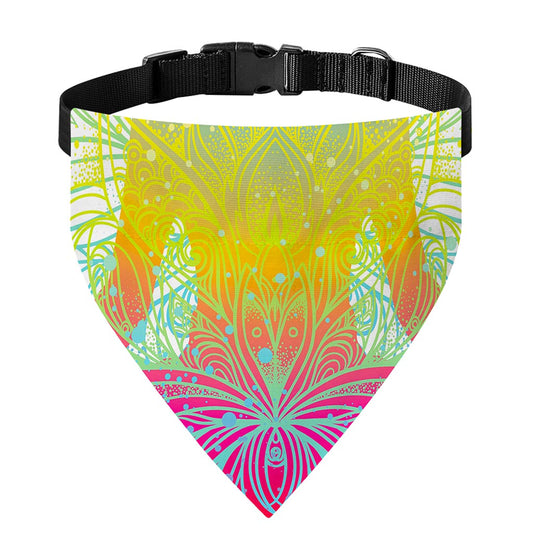 Colorful Buddha Lotus Print Over The Collar Dog Bandana