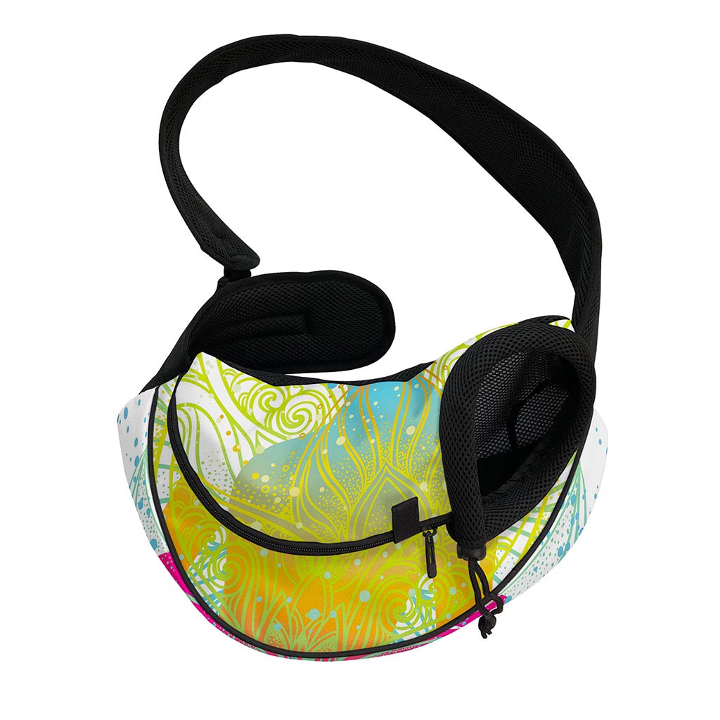 Colorful Buddha Lotus Print Pet Sling Carrier