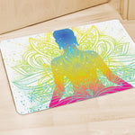 Colorful Buddha Lotus Print Polyester Doormat