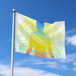 Colorful Buddha Lotus Print Polyester Flag