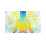 Colorful Buddha Lotus Print Polyester Flag