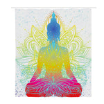 Colorful Buddha Lotus Print Polyester Shower Curtain