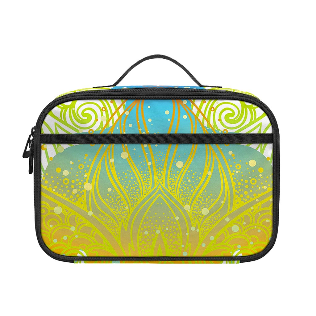 Colorful Buddha Lotus Print Portable Lunch Bag