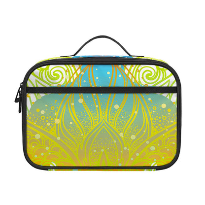 Colorful Buddha Lotus Print Portable Lunch Bag