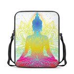 Colorful Buddha Lotus Print Rectangular Crossbody Bag