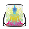 Colorful Buddha Lotus Print Rectangular Crossbody Bag