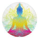 Colorful Buddha Lotus Print Round Blanket