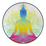 Colorful Buddha Lotus Print Round Floor Mat