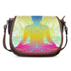 Colorful Buddha Lotus Print Saddle Bag