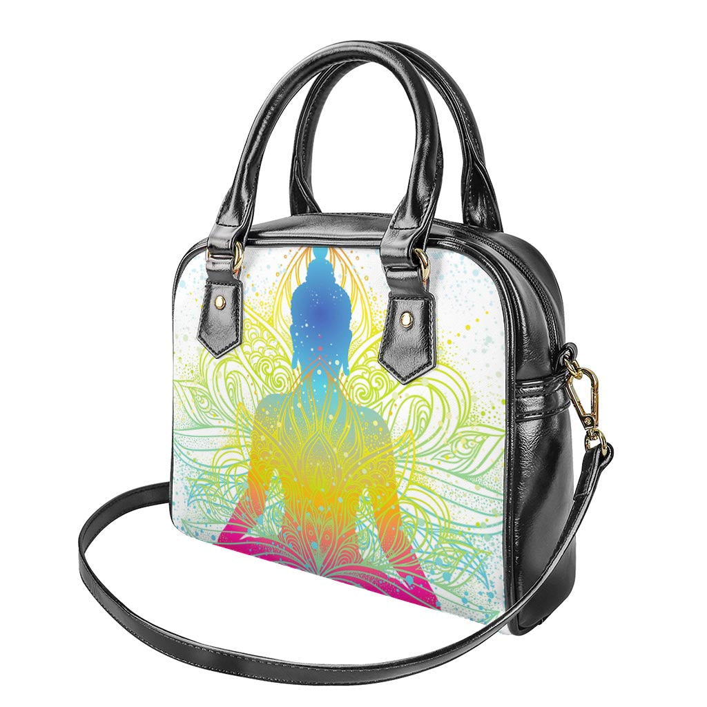 Colorful Buddha Lotus Print Shoulder Handbag