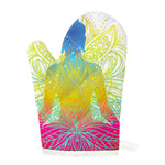 Colorful Buddha Lotus Print Single Oven Mitt