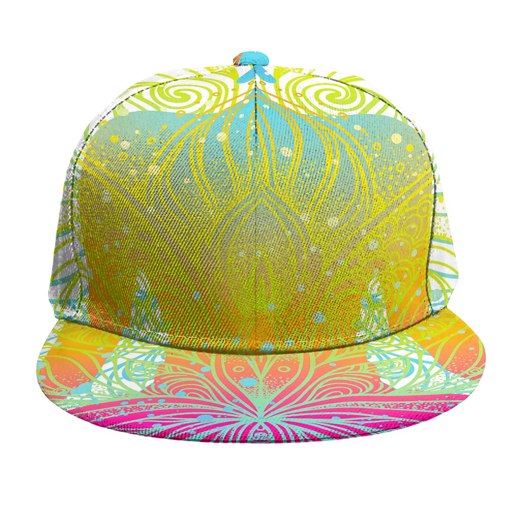 Colorful Buddha Lotus Print Snapback Cap