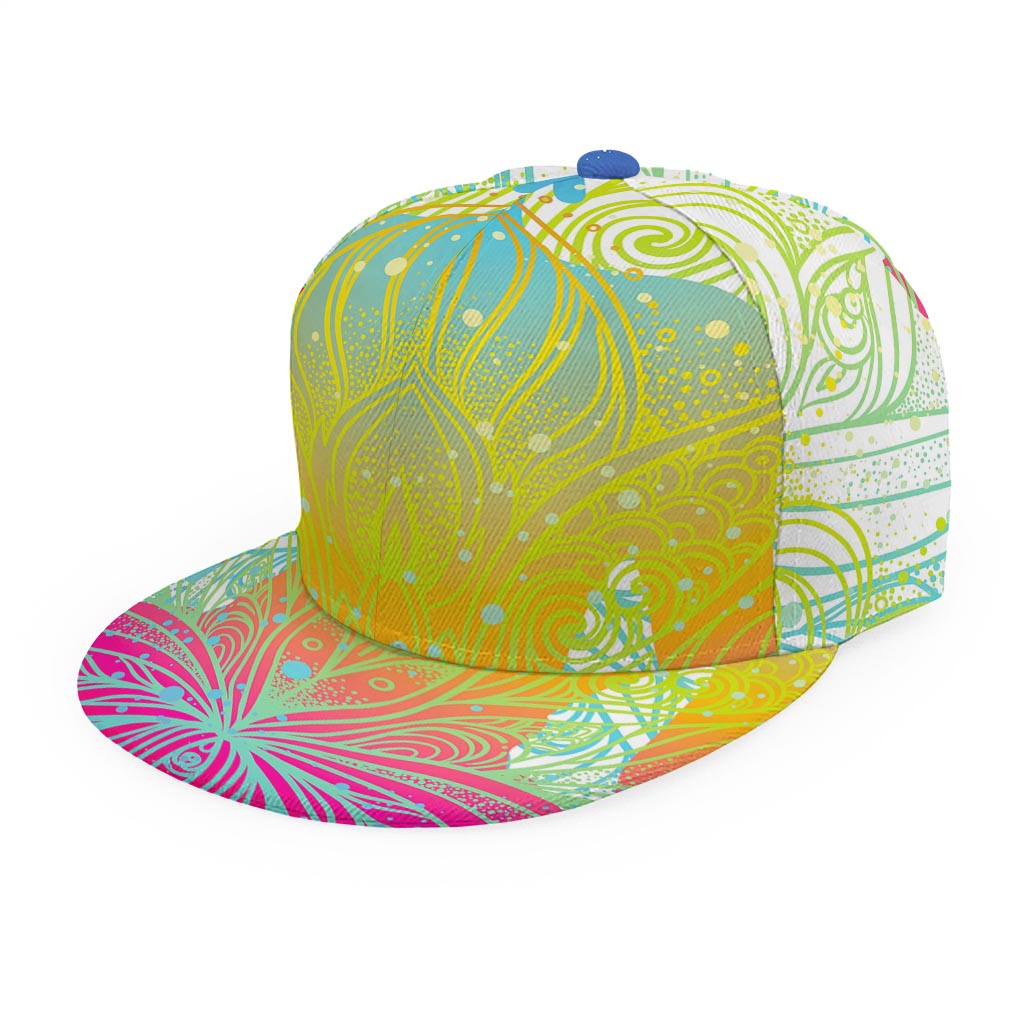 Colorful Buddha Lotus Print Snapback Cap