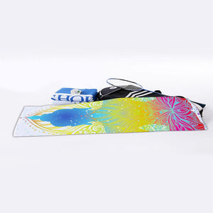 Colorful Buddha Lotus Print Sports Towel