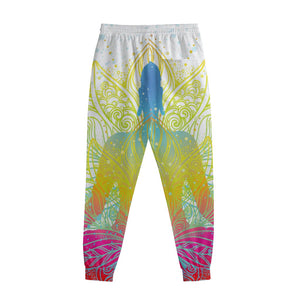 Colorful Buddha Lotus Print Sweatpants