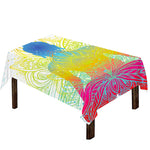 Colorful Buddha Lotus Print Tablecloth