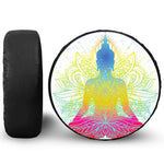 Colorful Buddha Lotus Print Tire Cover