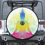 Colorful Buddha Lotus Print Tire Cover With Camera Hole