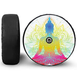 Colorful Buddha Lotus Print Tire Cover With Camera Hole
