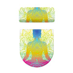 Colorful Buddha Lotus Print Toilet Lid And Tank Cover Set