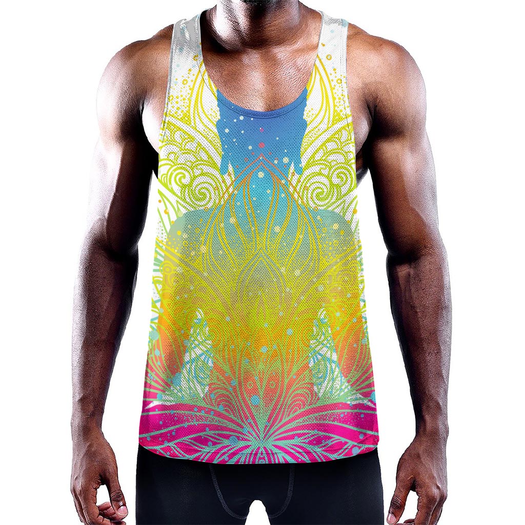 Colorful Buddha Lotus Print Training Tank Top