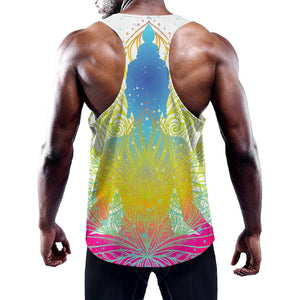 Colorful Buddha Lotus Print Training Tank Top