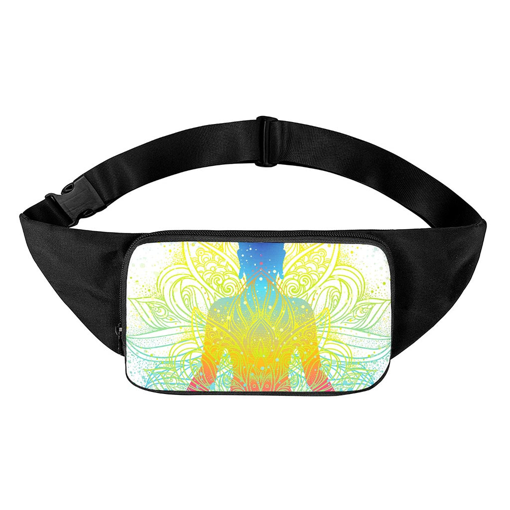 Colorful Buddha Lotus Print Waist Bag