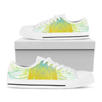 Colorful Buddha Lotus Print White Low Top Sneakers