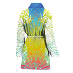 Colorful Buddha Lotus Print Women's Bathrobe