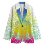 Colorful Buddha Lotus Print Women's Blazer