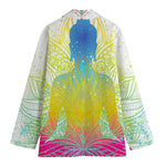 Colorful Buddha Lotus Print Women's Blazer