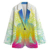 Colorful Buddha Lotus Print Women's Cotton Blazer