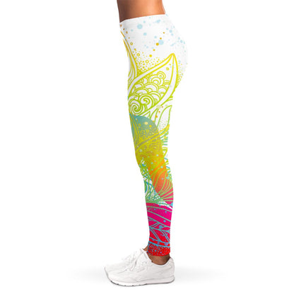 Colorful Buddha Lotus Print Women's Leggings