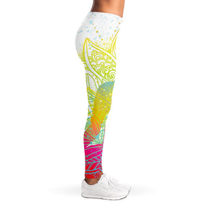 Colorful Buddha Lotus Print Women's Leggings