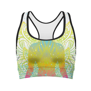 Colorful Buddha Lotus Print Women's Sports Bra