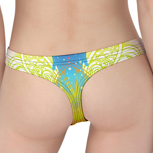 Colorful Buddha Lotus Print Women's Thong