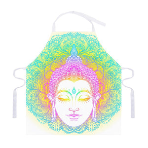 Colorful Buddha Mandala Print Adjustable Apron