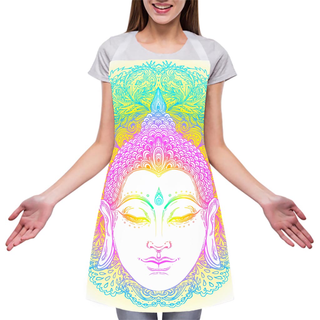 Colorful Buddha Mandala Print Adjustable Apron