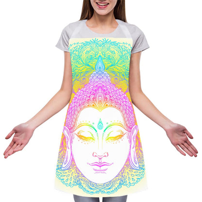 Colorful Buddha Mandala Print Adjustable Apron