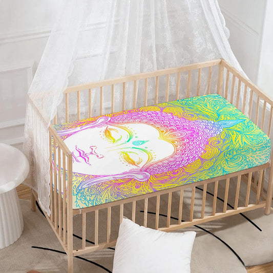 Colorful Buddha Mandala Print Baby Crib Sheet