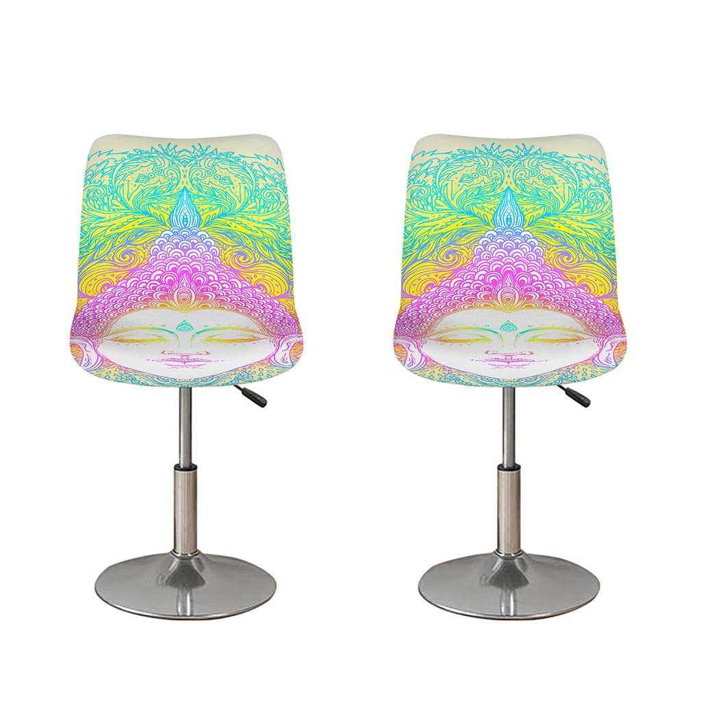 Colorful Buddha Mandala Print Bar Stool Covers