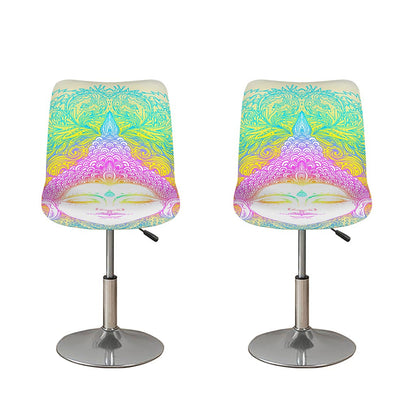 Colorful Buddha Mandala Print Bar Stool Covers